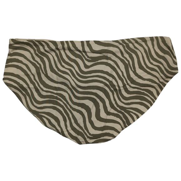 Andie The Hipster Bottom Bias Stripe Olive Animal Print Zebra Size M New - Picture 5 of 12
